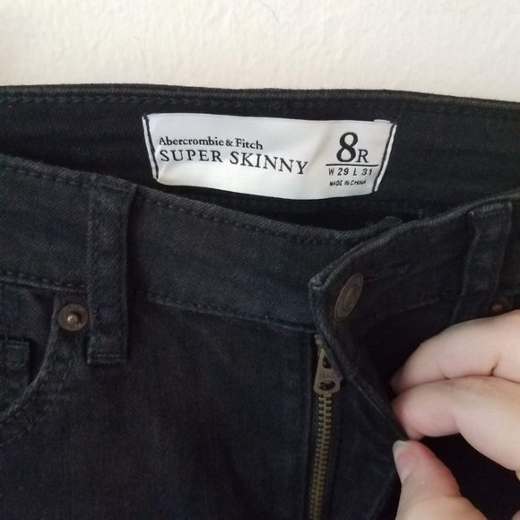 Abercrombie & Fitch Womens 8R Black The A&F Super Skinny Jeans NWT - Picture 5 of 10